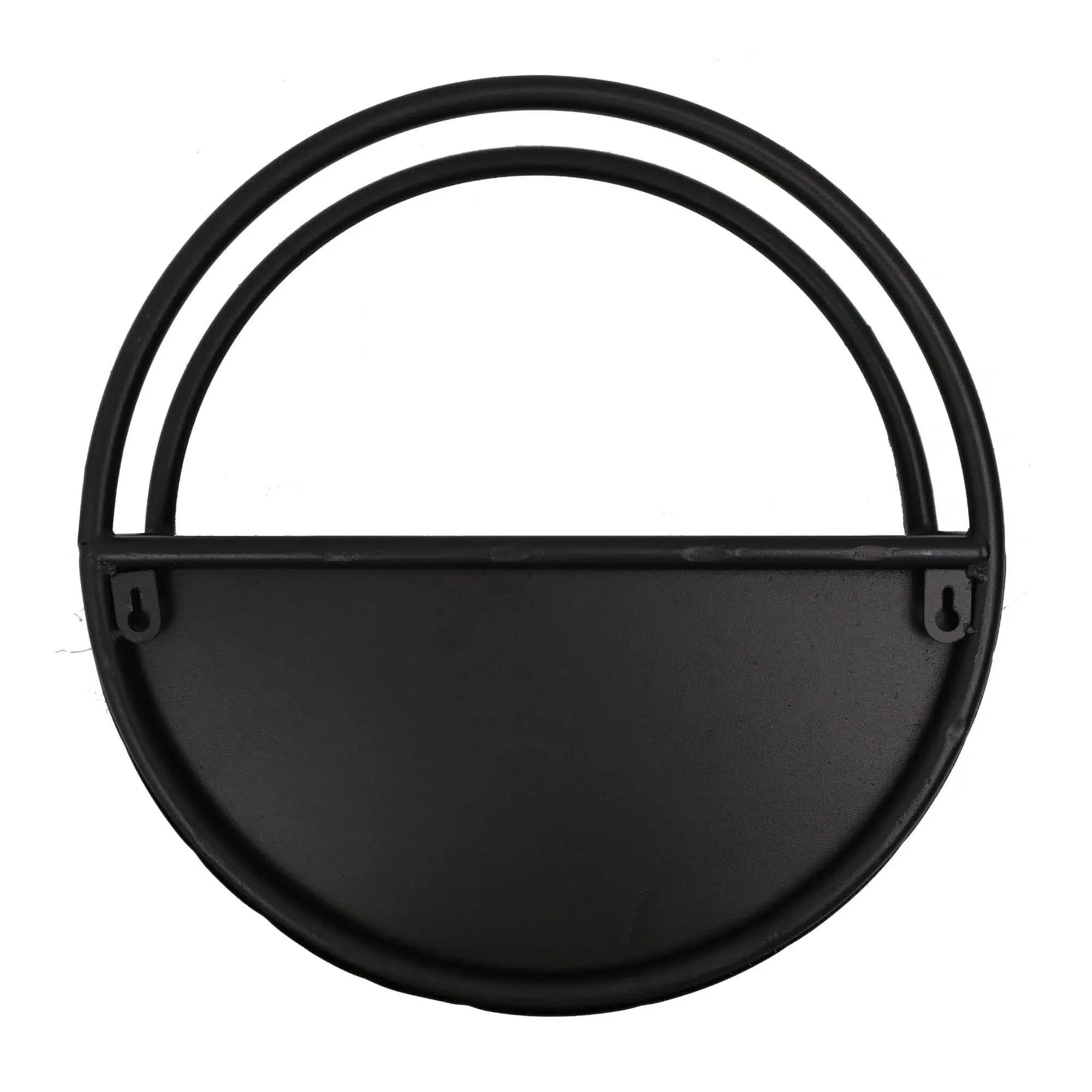 Premium Floating Half Moon / Semi Circle Metal Wall Planter | Onyx Black 45cm / 17.5