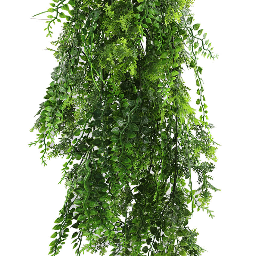 Artificial Hanging Dense Fern Plant Tropical Green 30