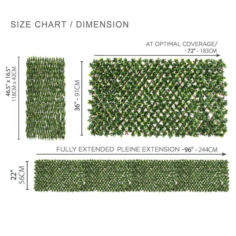 Expandable Faux Jasmine Trellis Privacy Fence (Variable Size) UV Resistant 72