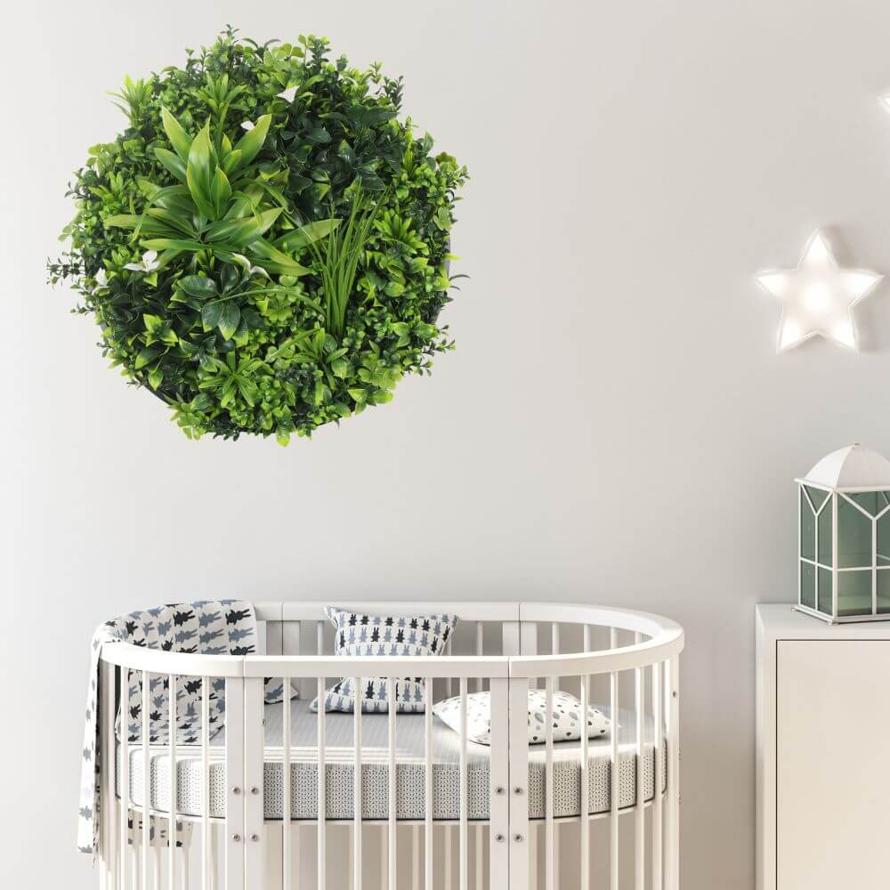 Artificial Green Wall Disc 30" Black Frame