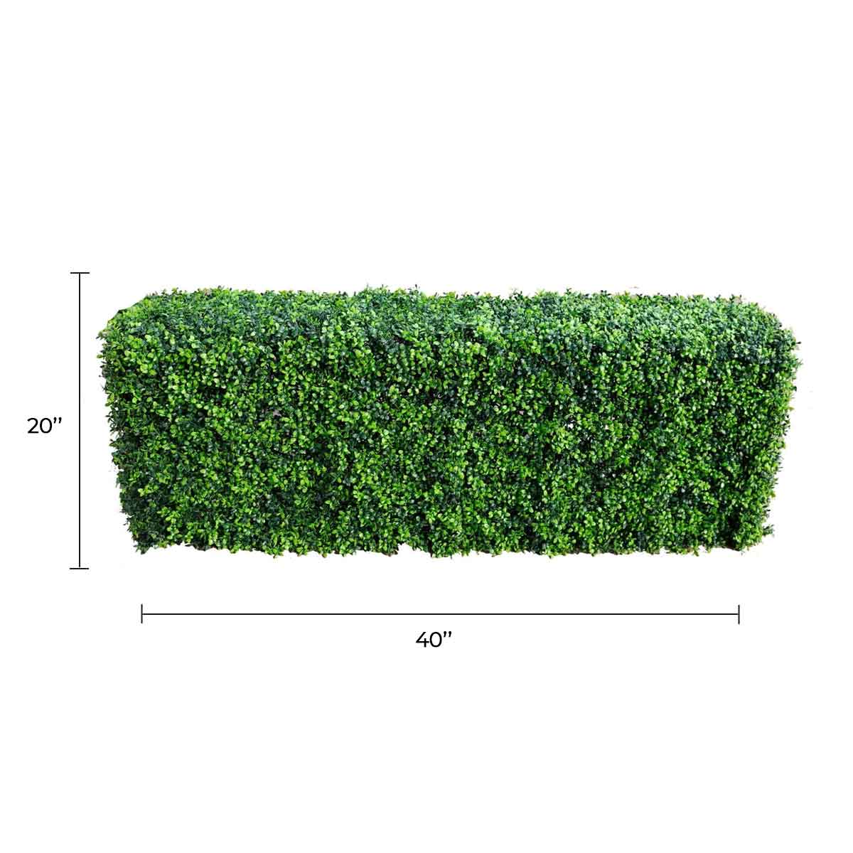 Premium Bright Long-leaf Artificial Boxwood Hedge 40