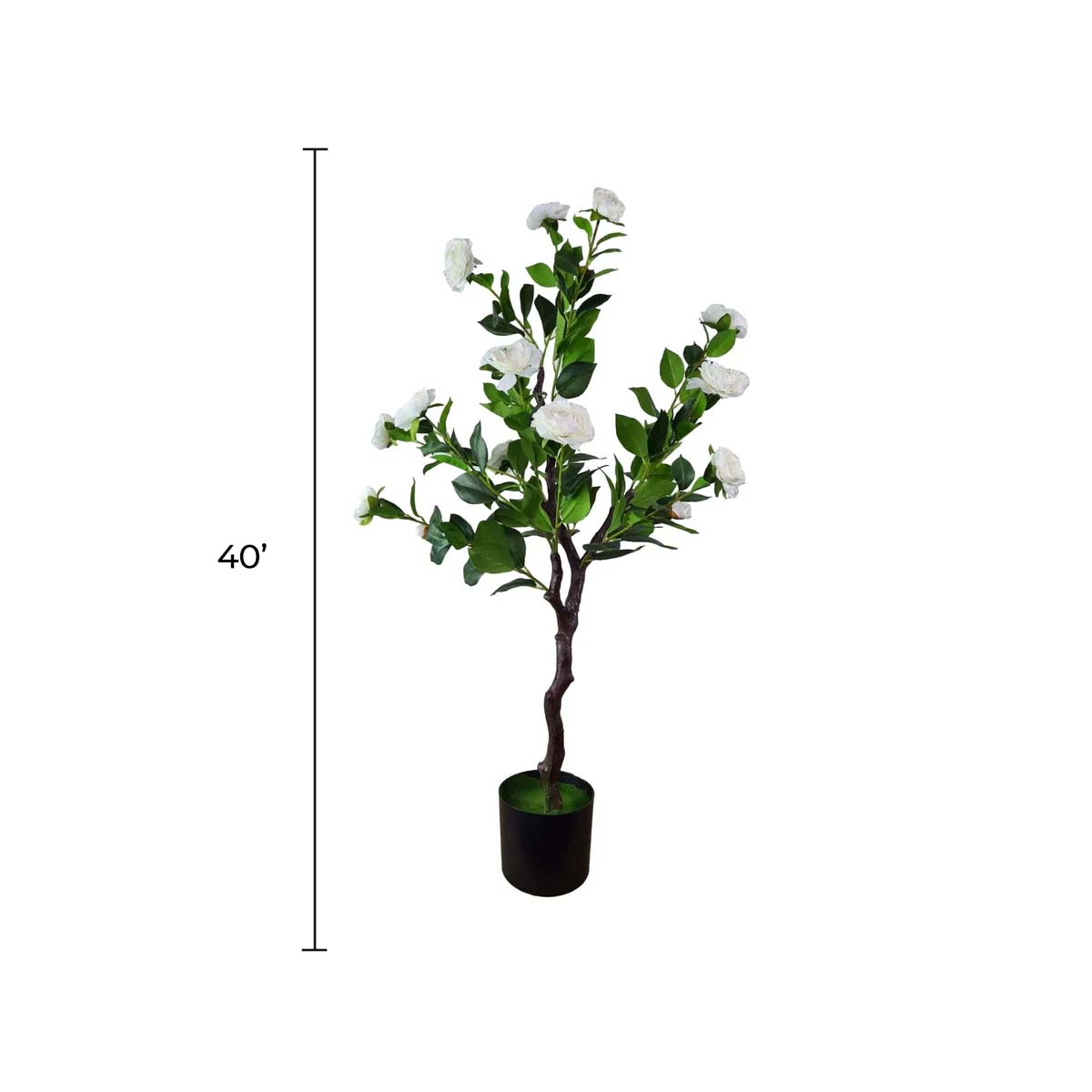 Flowering Natural White Artificial Camellia Tree 40