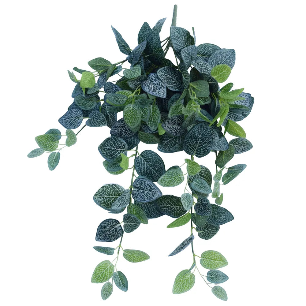 Artificial Veined Hanging Plant – 31.5" Lifelike Cascading Greenery (Set of 10)
