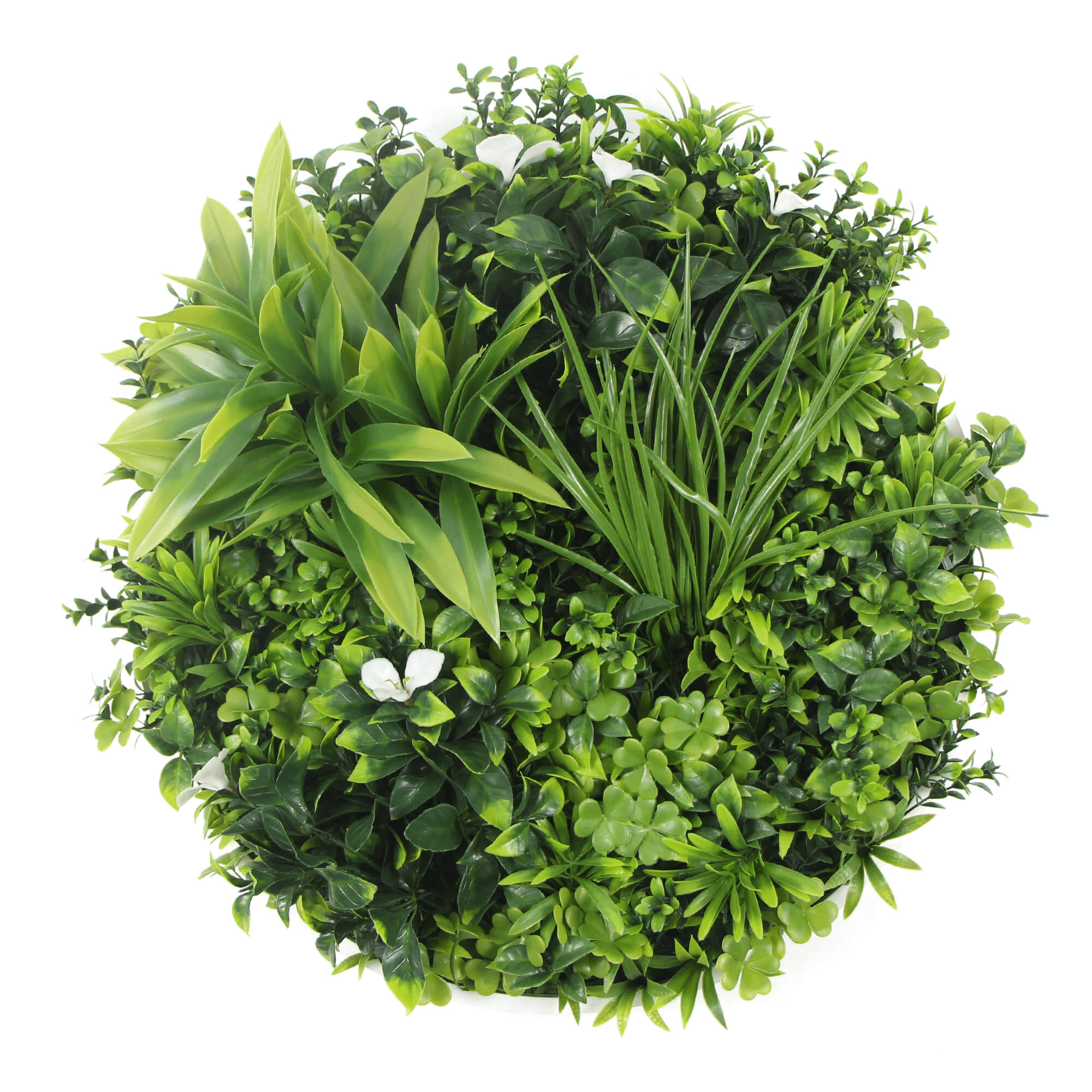 Artificial Green Wall Disc 20" White Frame