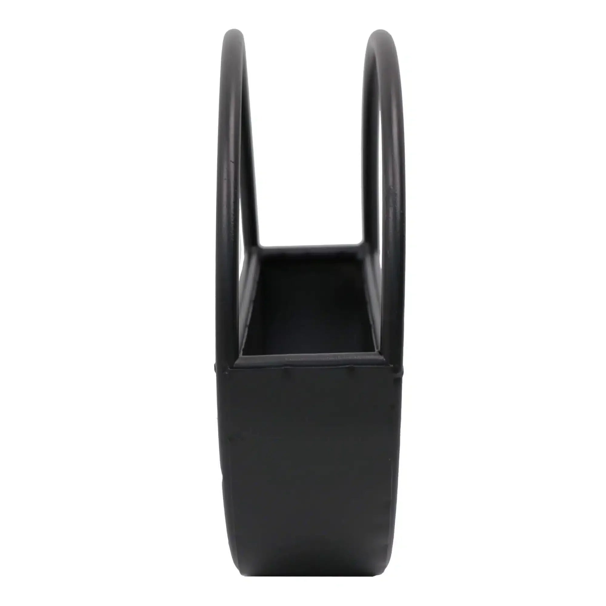 Premium Floating Half Moon / Semi Circle Metal Wall Planter | Onyx Black 45cm / 17.5