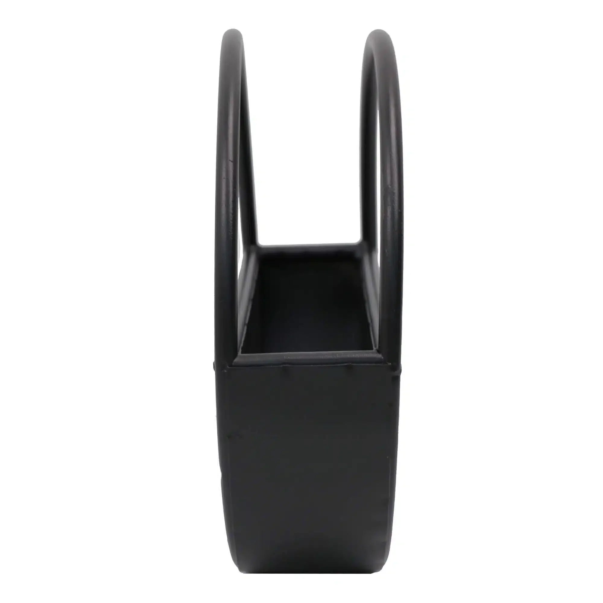 Premium Floating Half Moon / Semi Circle Metal Wall Planter | Onyx Black 35cm / 14