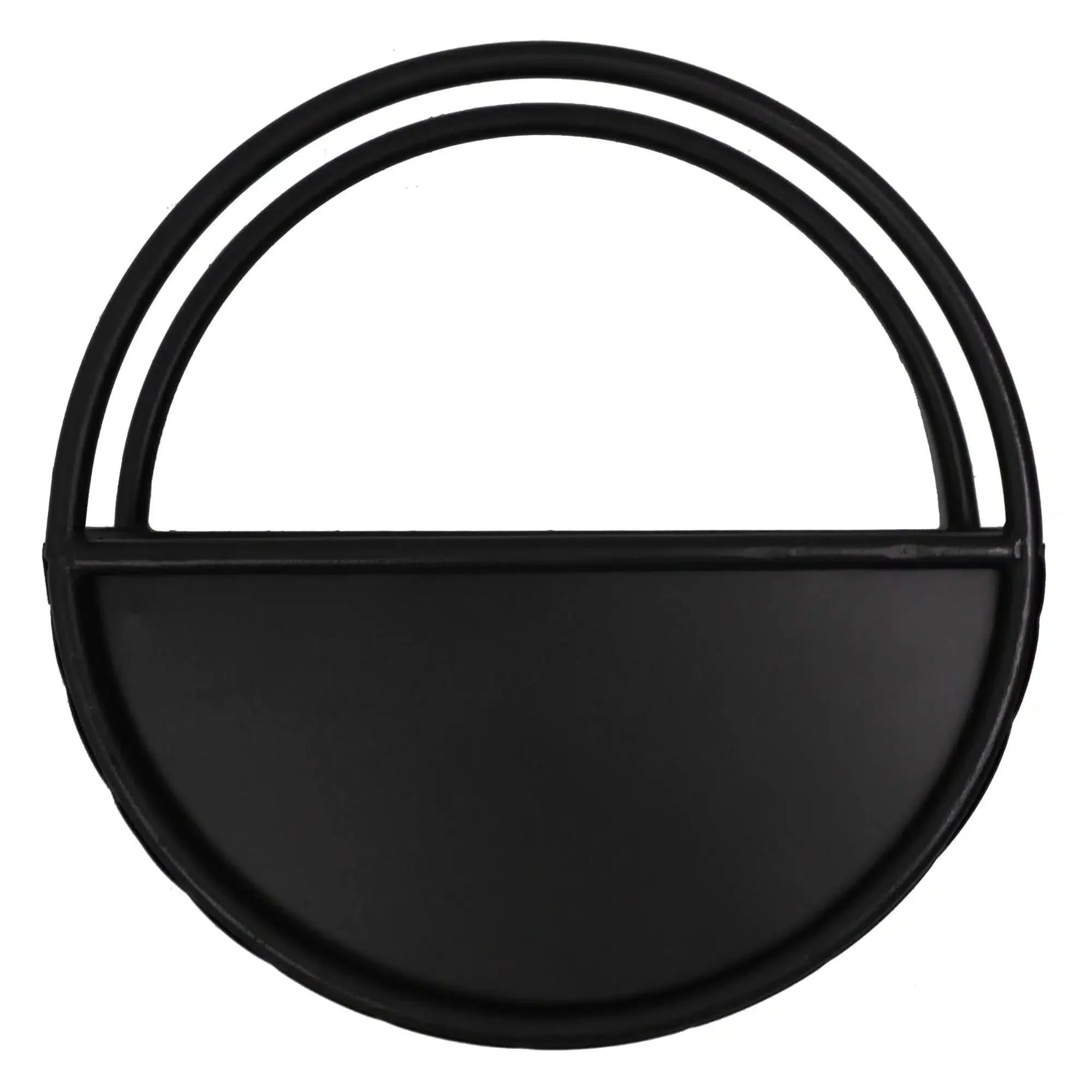 Premium Floating Half Moon / Semi Circle Metal Wall Planter | Onyx Black 45cm / 17.5