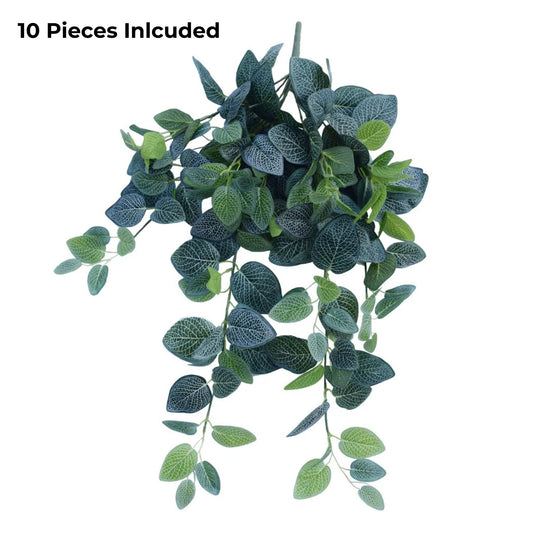 Artificial Veined Hanging Plant – 31.5" Lifelike Cascading Greenery (Set of 10)