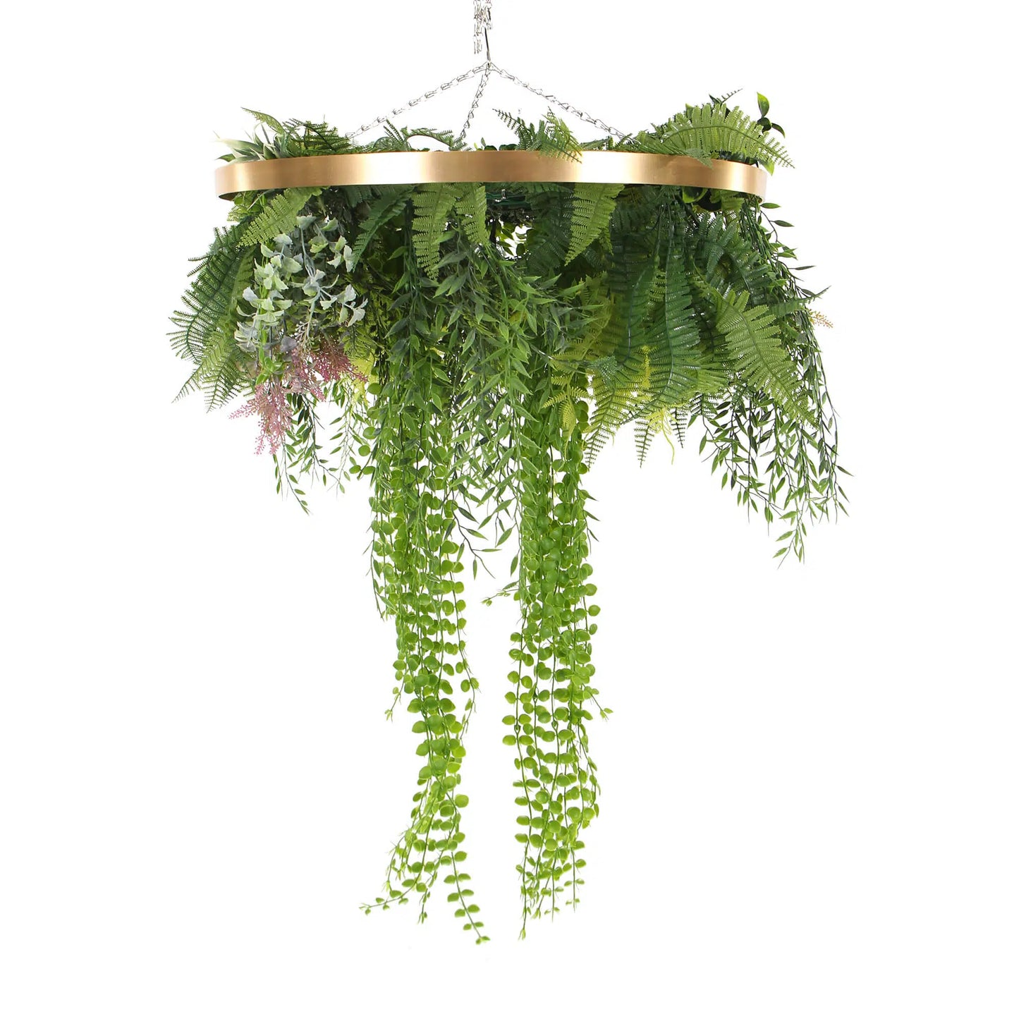 Hanging faux plant disc