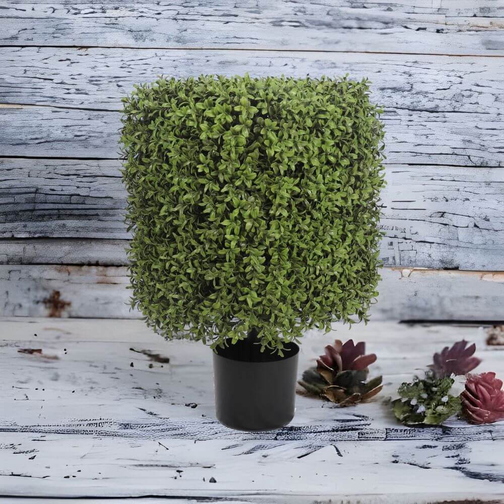Premium Potted Artificial Square Topiary Plant 21