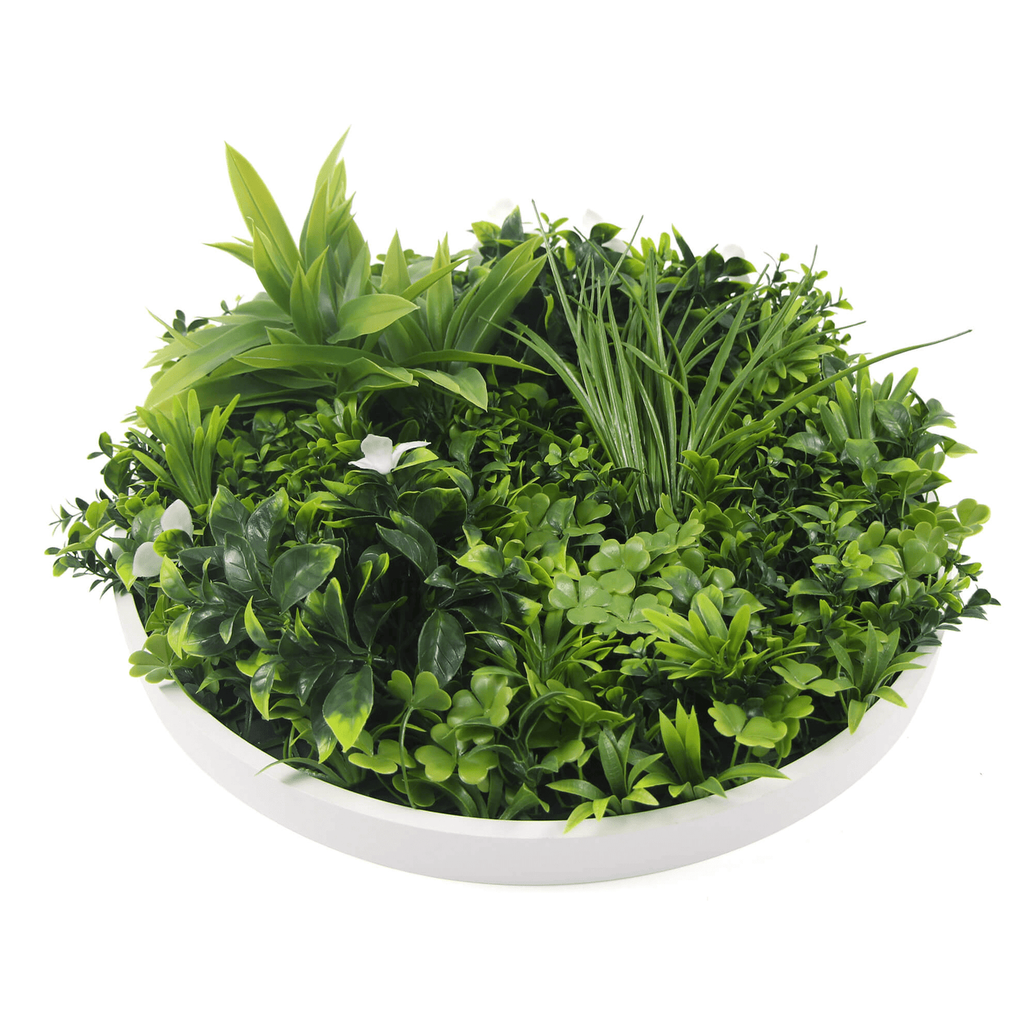 Artificial Green Wall Disc 20" White Frame