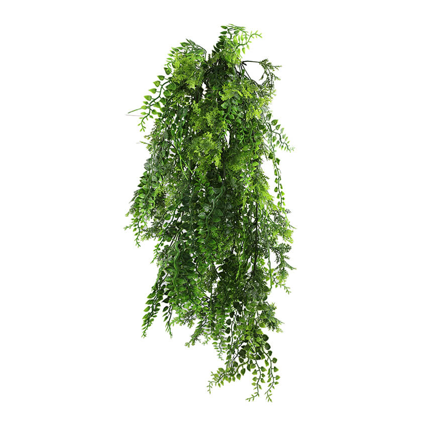 Artificial Hanging Dense Fern Plant Tropical Green 30