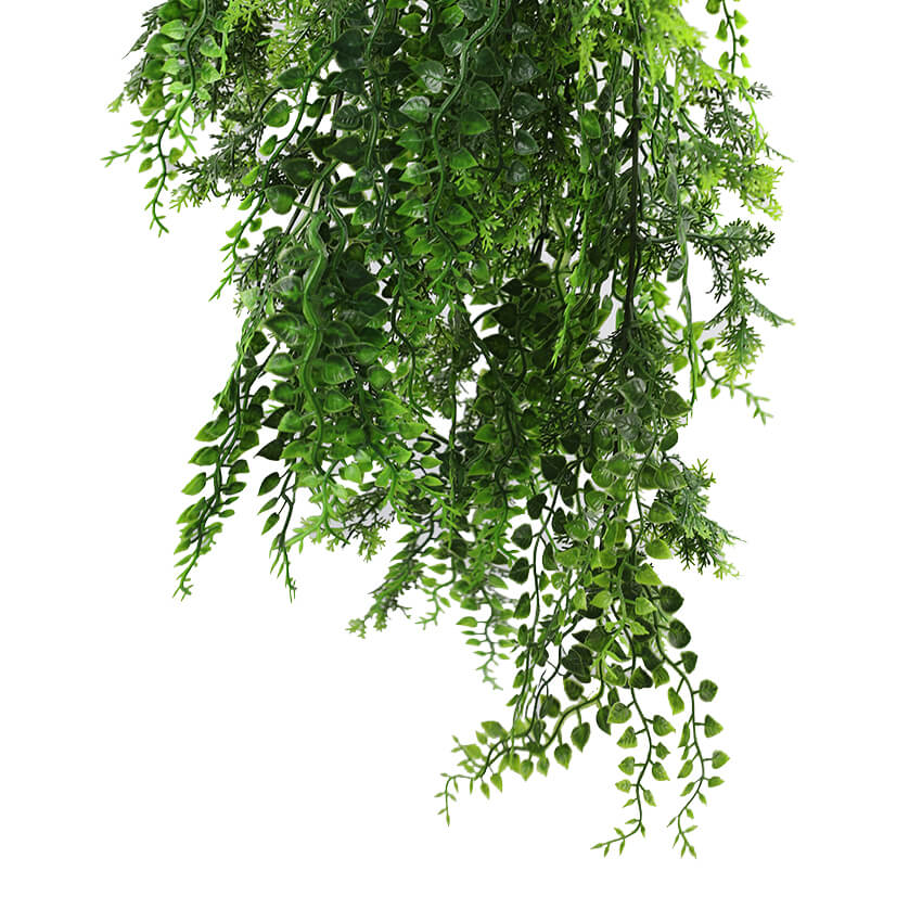 Artificial Hanging Dense Fern Plant Tropical Green 30