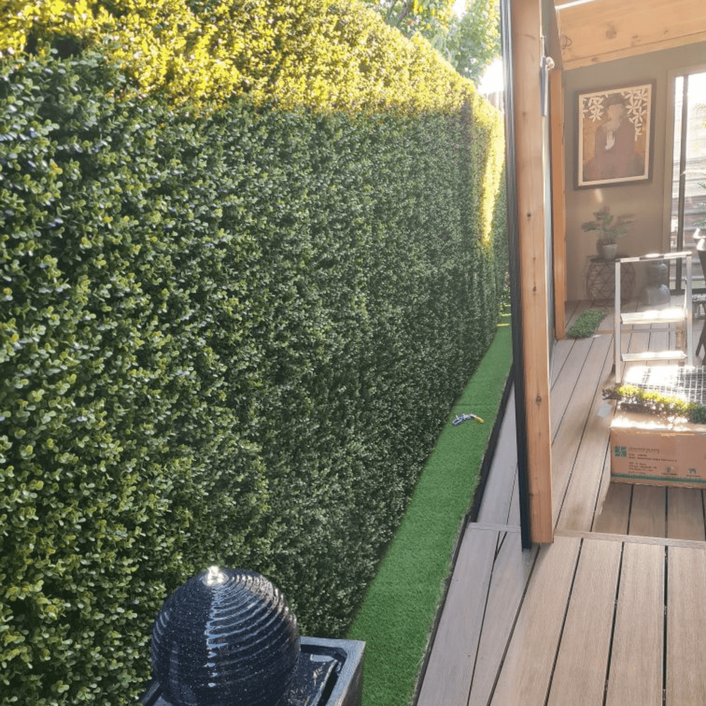 Natural Artificial Boxwood Wall 40" x 40" 11SQ FT Commercial Grade UV Resistant
