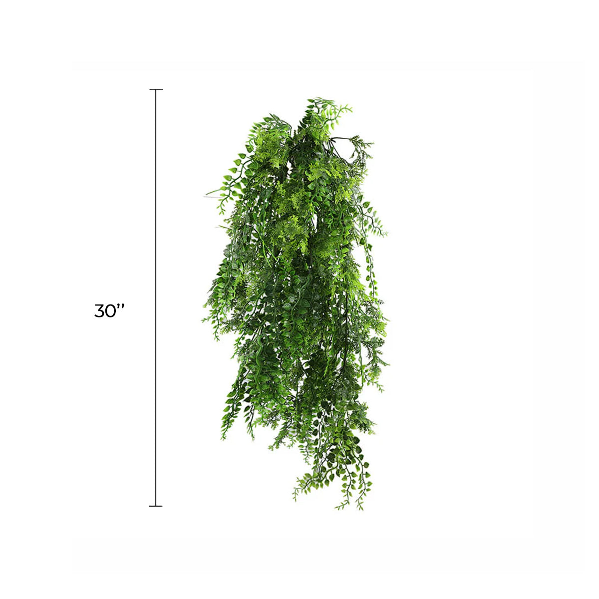 Artificial Hanging Dense Fern Plant Tropical Green 30