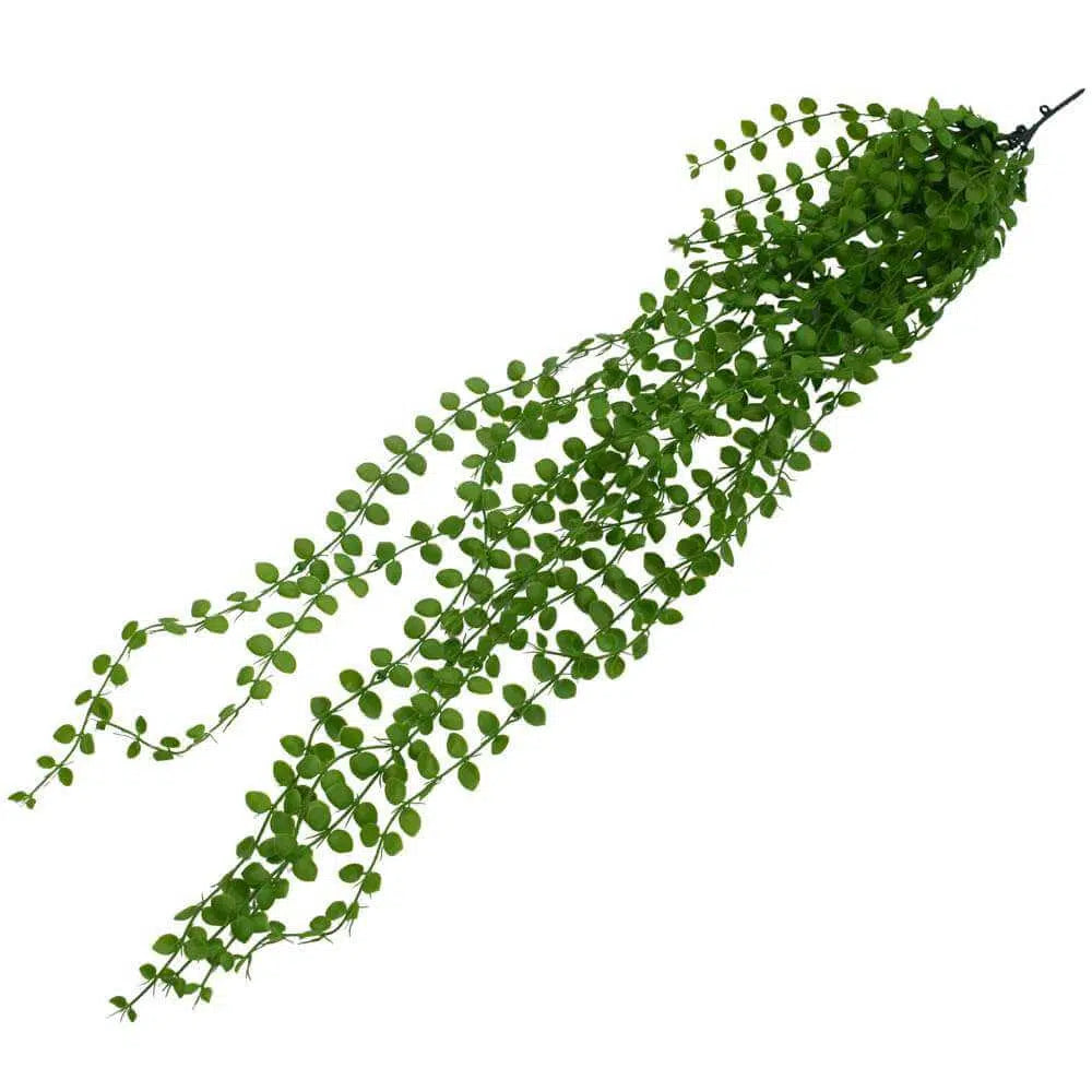 Faux hanging beads, a single long strand.