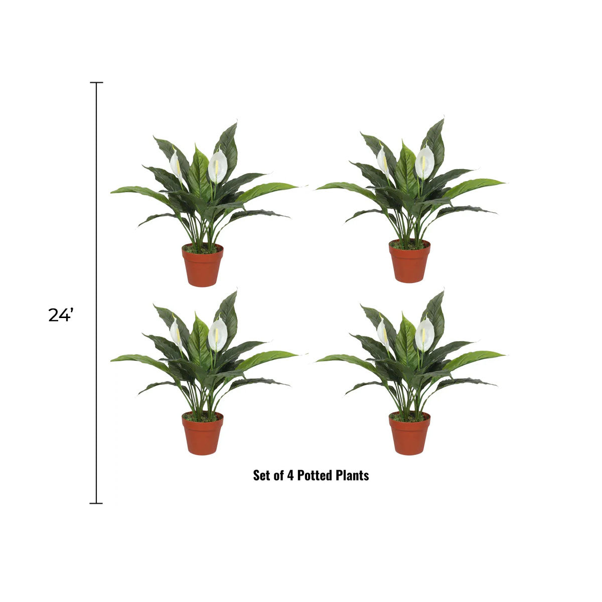 Elegant Artificial Peace Lily (Spathiphyllum) - 24-Inch Indoor Plant (Clearance)