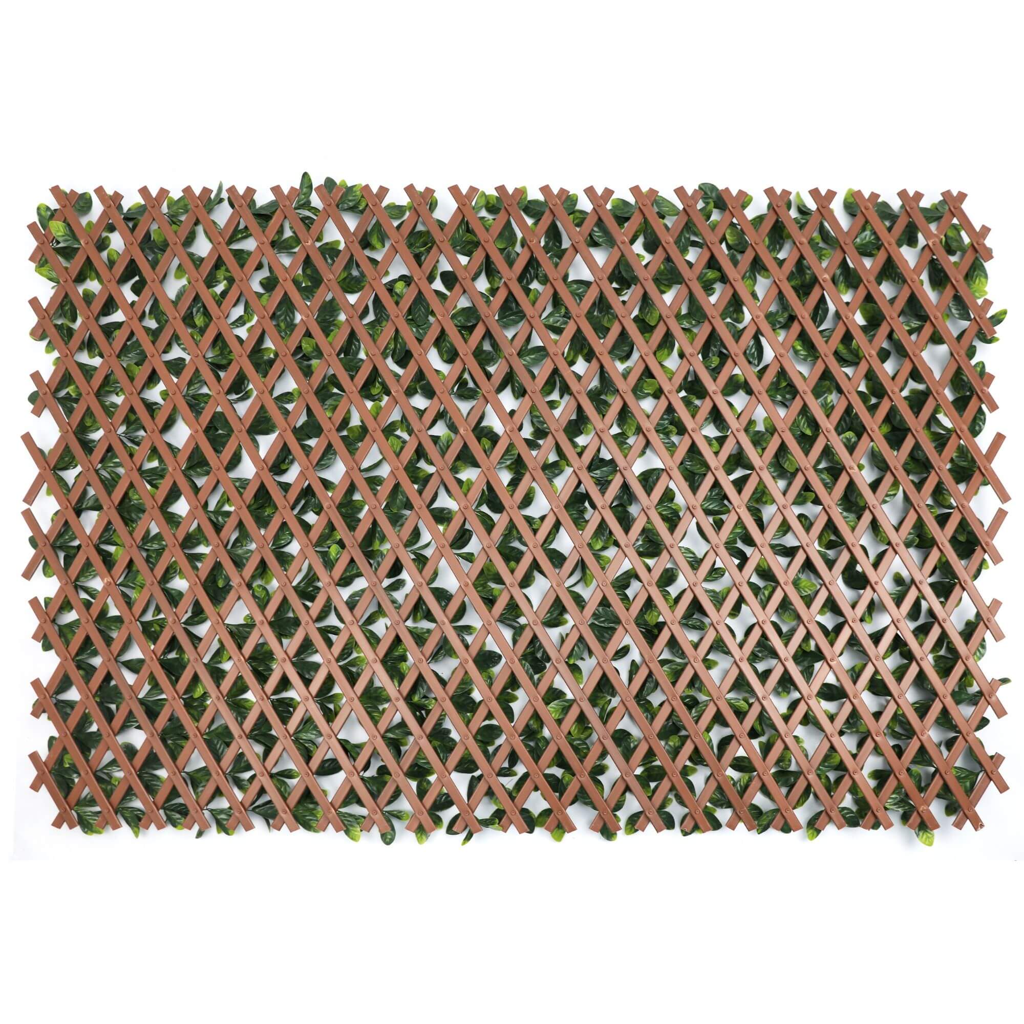 Expandable Faux Green Ligustrum Ficus Trellis Privacy Fence (Variable Size) UV Resistant 72