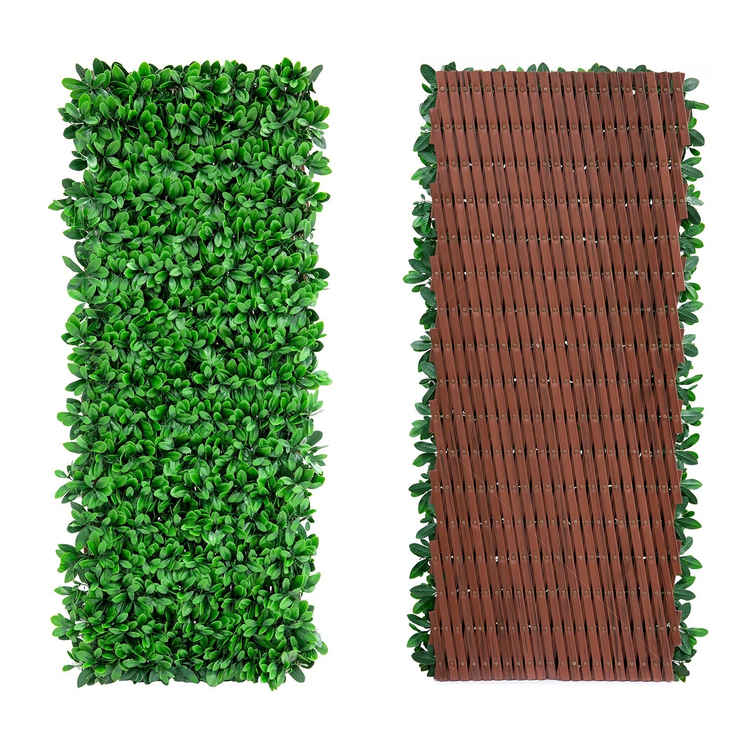 Expandable Faux English Laurel Trellis Privacy Fence (Variable Size) UV Resistant - 72