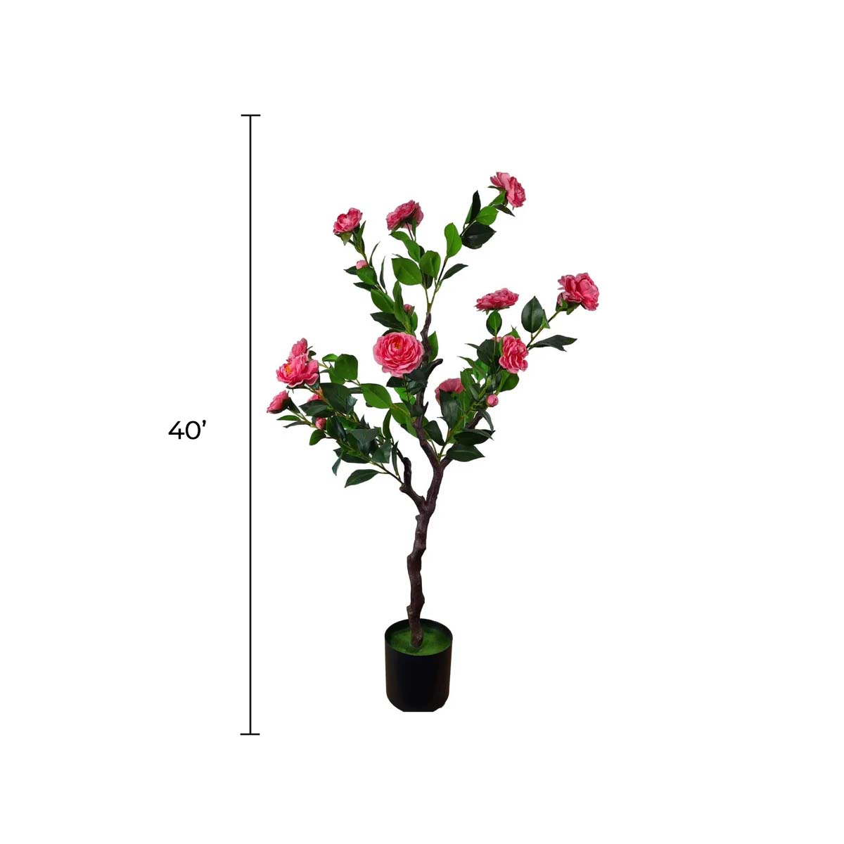 Flowering Natural Pink Artificial Camellia Tree 40
