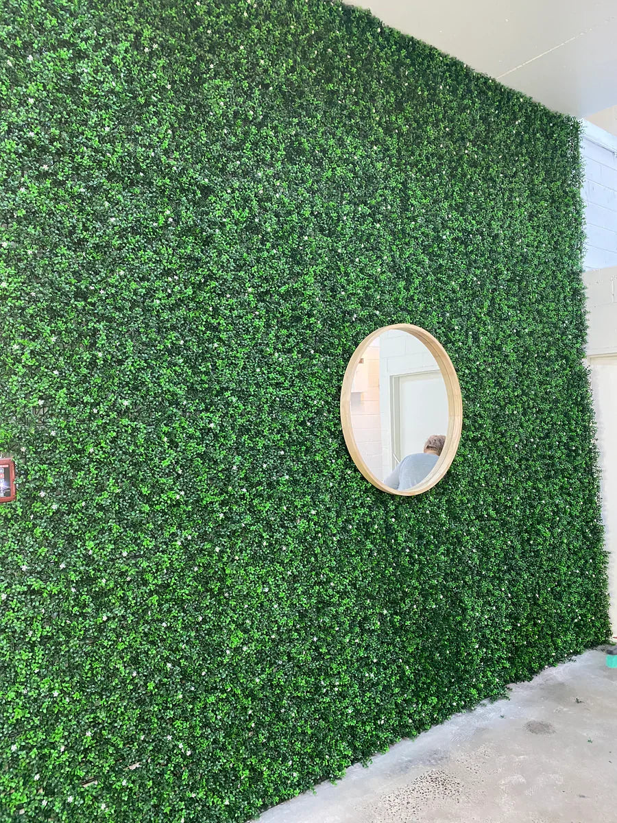 White Flowering Artificial Boxwood Wall 40