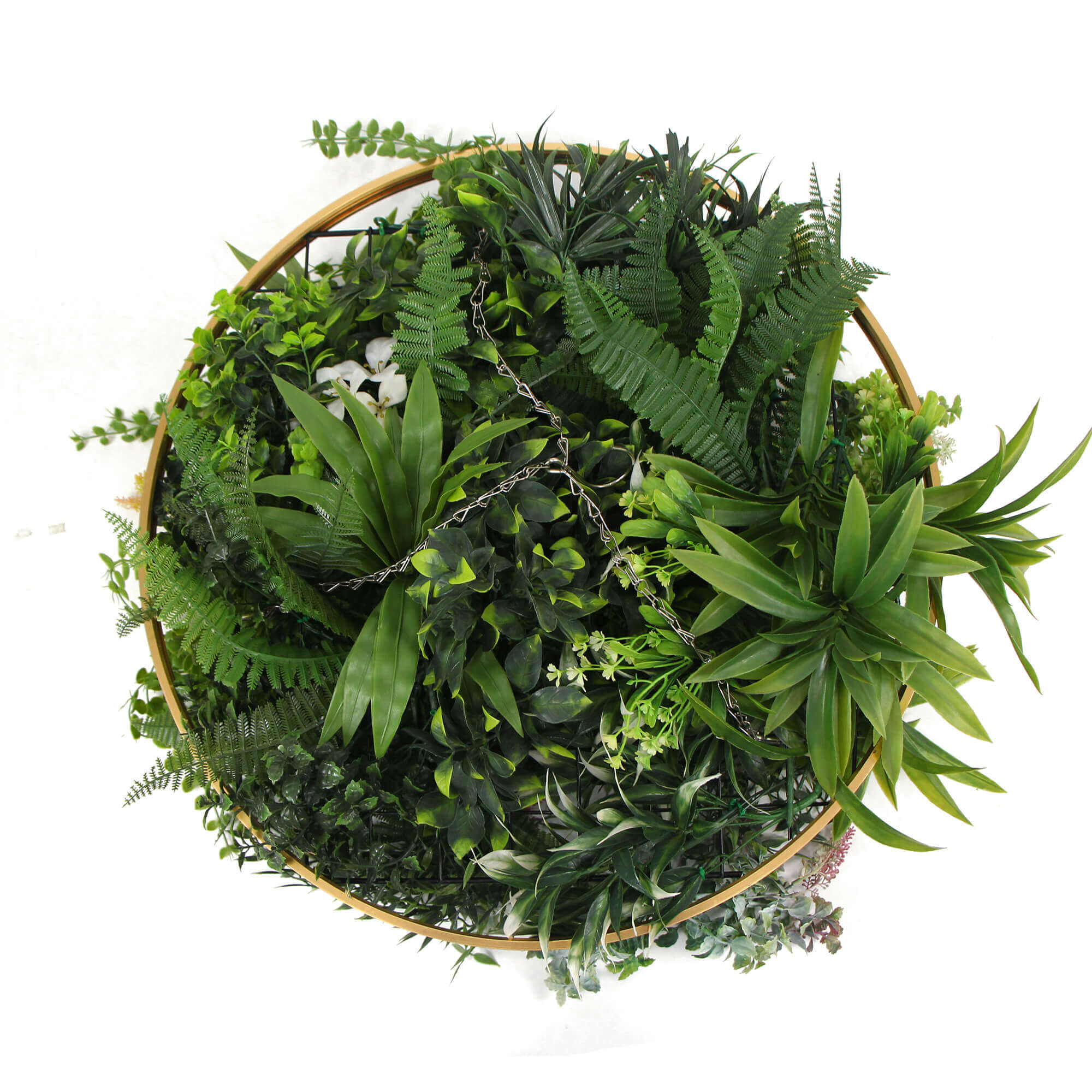 Imitation Premium Gold Artificial Hanging Green Wall Disc 15