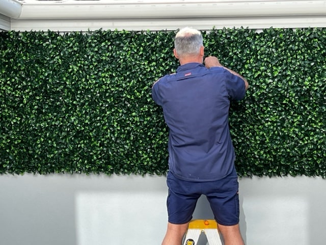 Artificial Vertical Gardens on brick wall