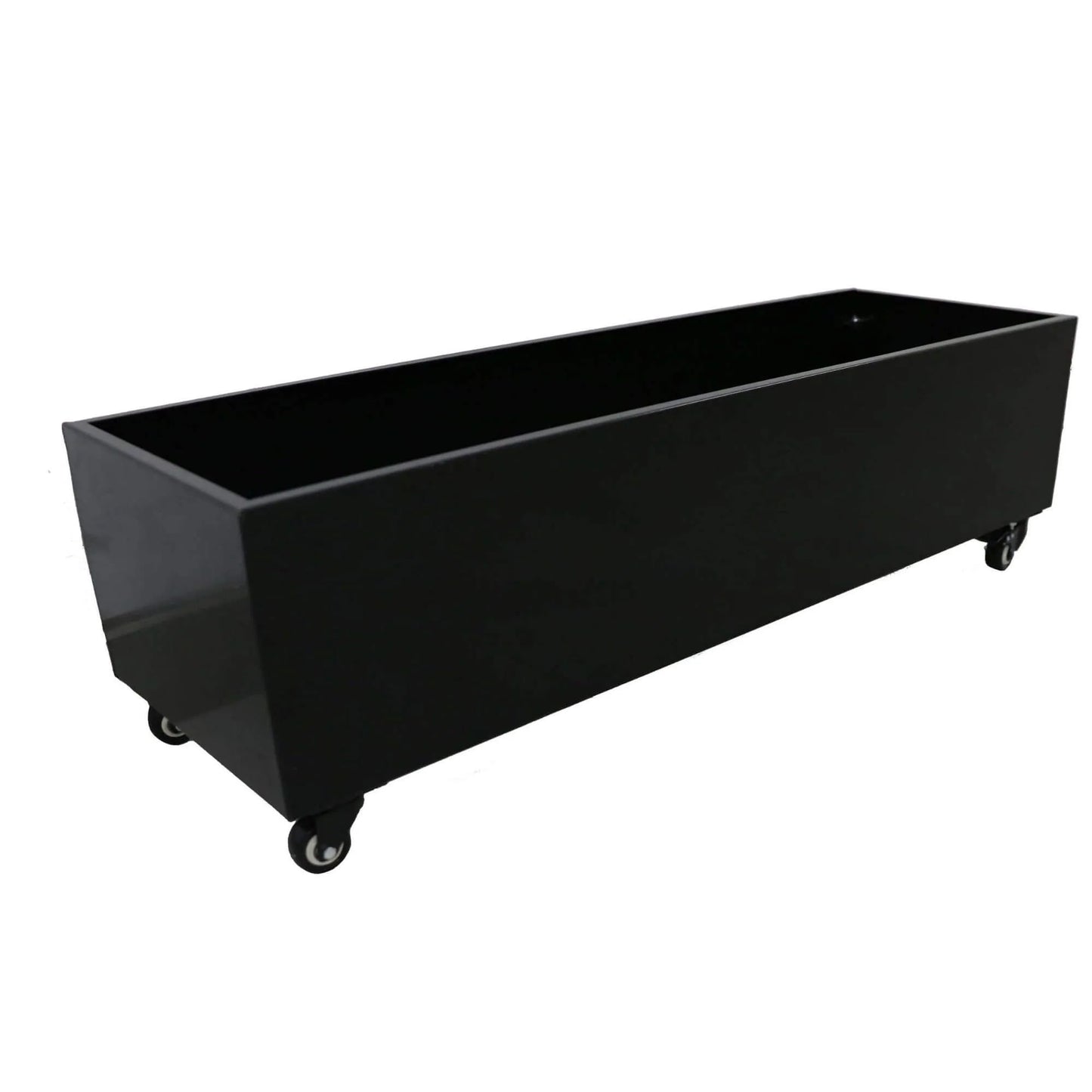 Black Metal Planter Medium + Wheels